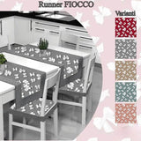 Runner striscia o tovaglietta da tavolo FIOCCO cotone 40cmX140cm cucina tavola Made in Italy 0904
