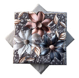 Confezione 6 Cuscini per Sedia BEST FLOWERS grigio Marta Marzotto con laccetti 4 punti, imbottiti, fiori, copri sedia cucina coordinato