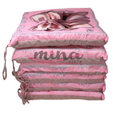 Confezione 6 Cuscini per Sedia PRETTY rosa scuro Marta Marzotto con laccetti 4 punti, imbottiti, fiocco, copri sedia cucina coordinato 0884