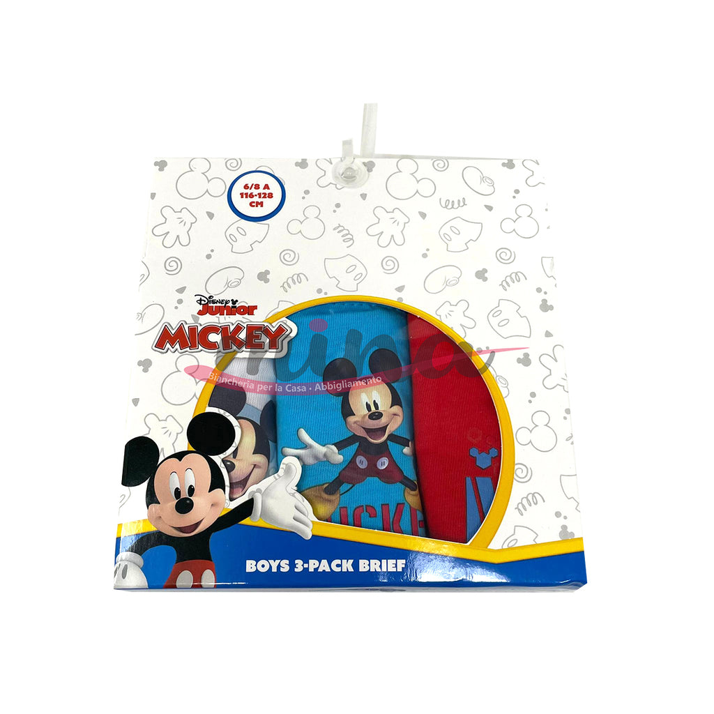 Confezione Tre Slip Disney Bambino/a in cotone Topolino Mickey Mouse 0767