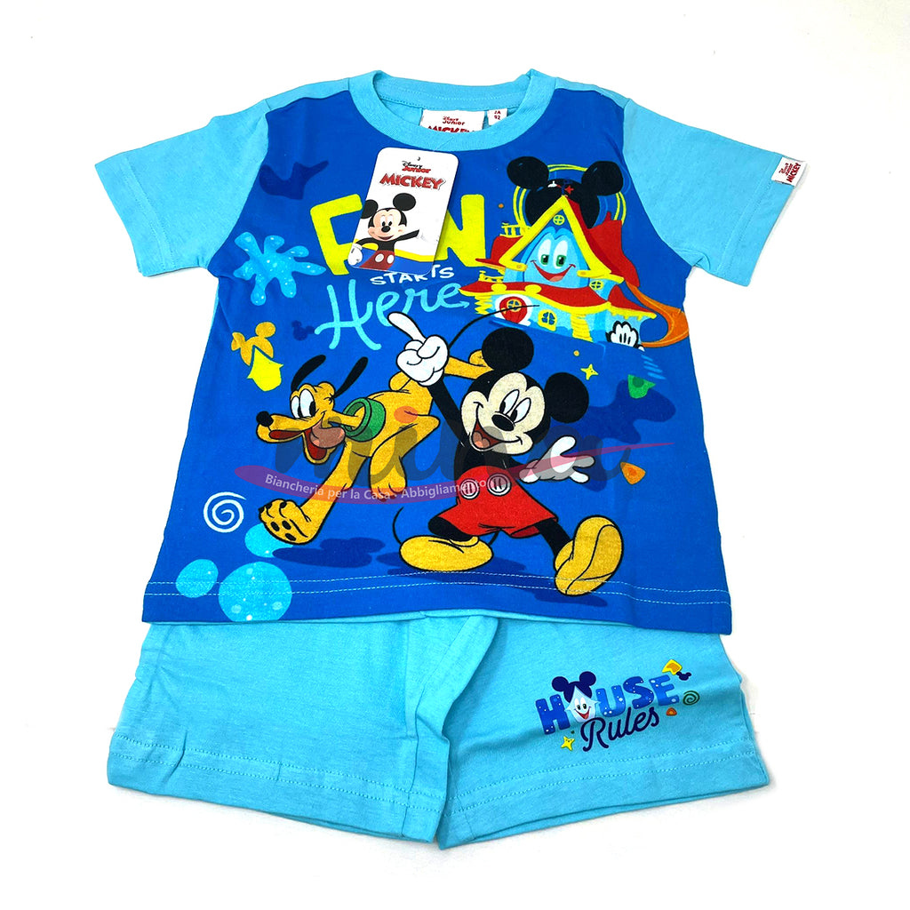 Completo T-shirt e shorts bambino/a Disney o Marvel diverse taglie TOPOLINO MICKEY MOUSE 0774