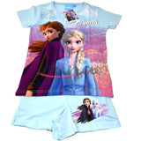 Completo T-shirt e shorts bambino/a Disney o Marvel diverse taglie FROZEN 0771