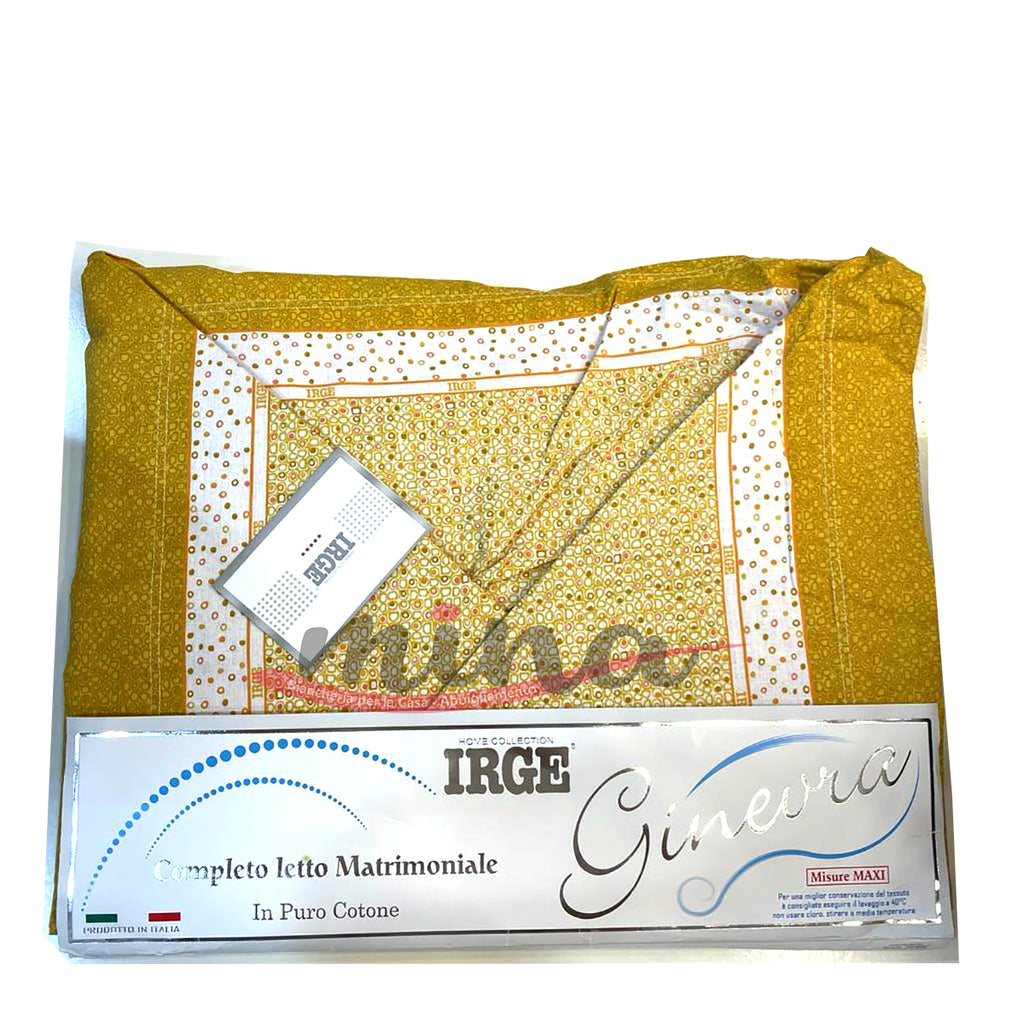 Completo Letto Matrimoniale IRGE Ginevra Fantasia Floreale + 2 Federe Made in Italy