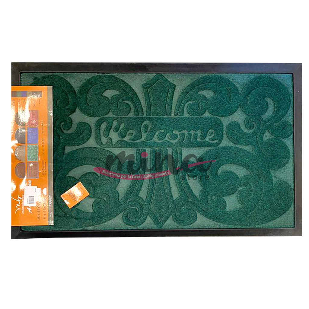Zerbino gommato antiscivolo super assorbente rettangolare, fuori porta , tappeto, tinta unita 45cm x 75cm pvc 0524