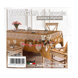 Tovaglia x6 o x12 PRETTY tortora - fantasia Fiocco Marta Marzotto, Made in Italy vari colori, tovaglia, copritavolo 0882/0883