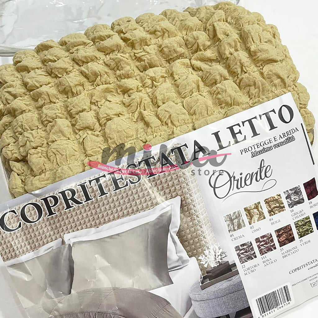 Copritestata letto Oriente Marta Marzotto, vari colori, estensibile fino a 200cm Made in Italy