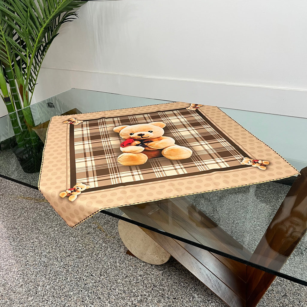 Centrotavola Quadrato ORSETTO GIOIA con fascia 90cm X 90cm tavolo coordinato cucina