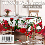 Tovaglia antimacchia x12 Marta Marzotto Natale, Christmas Decor dis.2225 , Made in Italy 0950