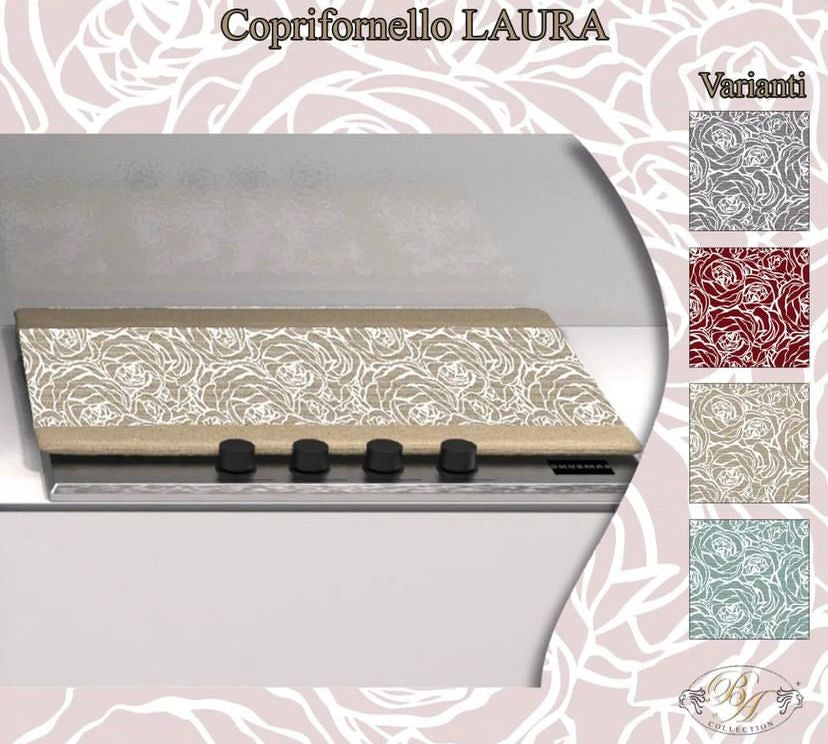 Coprifornelli imbottito fantasia LAURA fornelli forno cucina 50cm X 80cm Made in Italy 0853