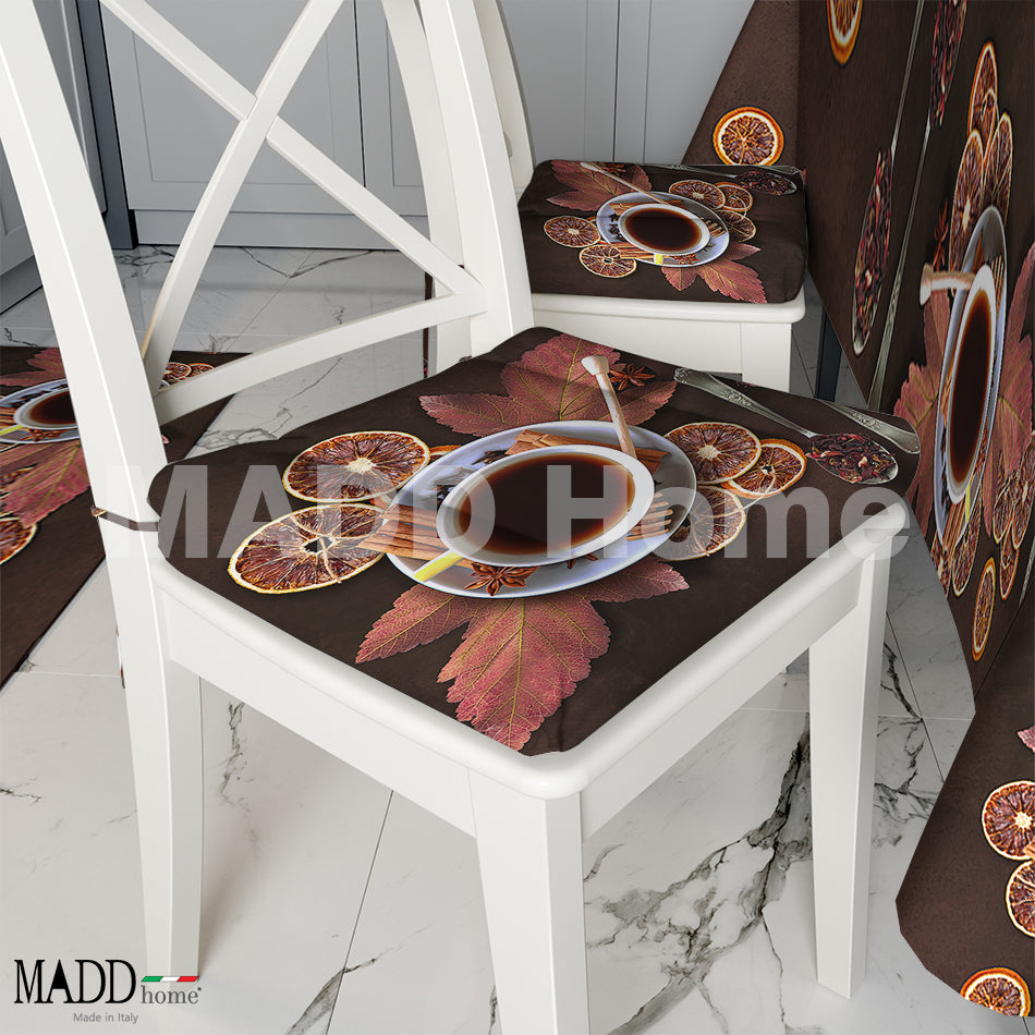 CUSCINI sedia 6 pezzi esclusivo MADD Home moderno coordinato cucina FANTASIA TAZZA THE' - Made in Italy 0007