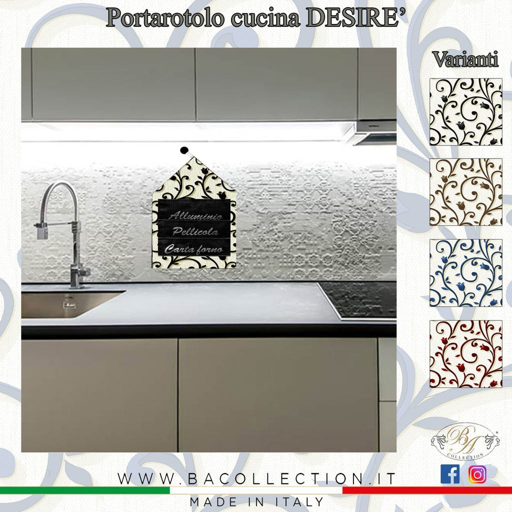 Porta rotoli fantasia DESIRE' Made in Italy coordinato cucina - BA Collection