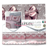 Completo Letto Matrimoniale Stampa Digitale 3D PRETTY Rosa Fantasia FIOCCO Marta Marzotto + 2 Federe Made In Italy 0928