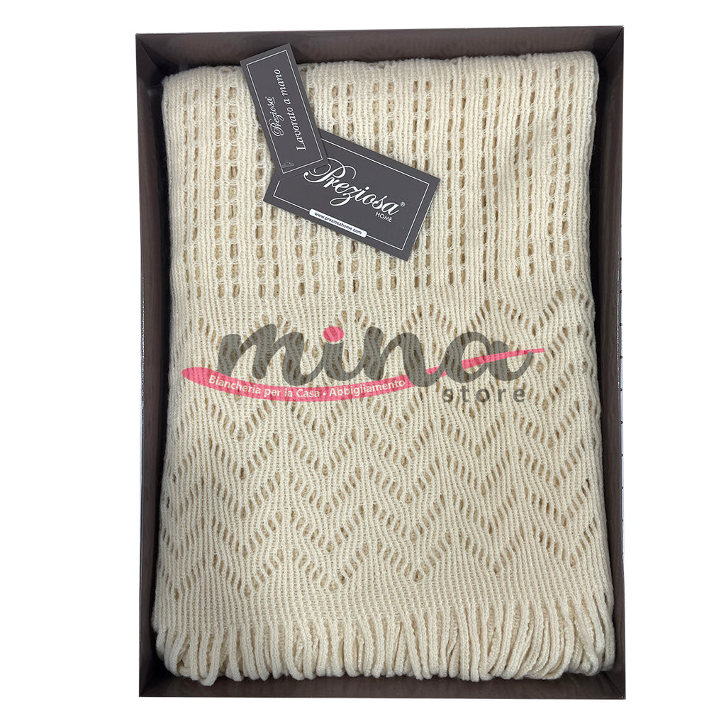 IDEA REGALO - Mantella in lana lavorata a maglia, Preziosa 011