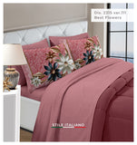 Completo Letto Matrimoniale Stampa Digitale 3D BEST FLOWERS Rosa Fantasia Orsetto Marta Marzotto + 2 Federe Made In Italy dis. 2315 var. 111