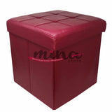 Pouf Sofa' Contenitore Preziosa Vari Colori in pelle sintetica cubo salvaspazio 38x38x38 cm Made in Italy 0870