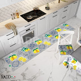 Tappeto Passatoia, disegni primavera estate per Cucina esclusivo MADD Home FANTASIA LIMONI coordinato cucina - Made in Italy 0354