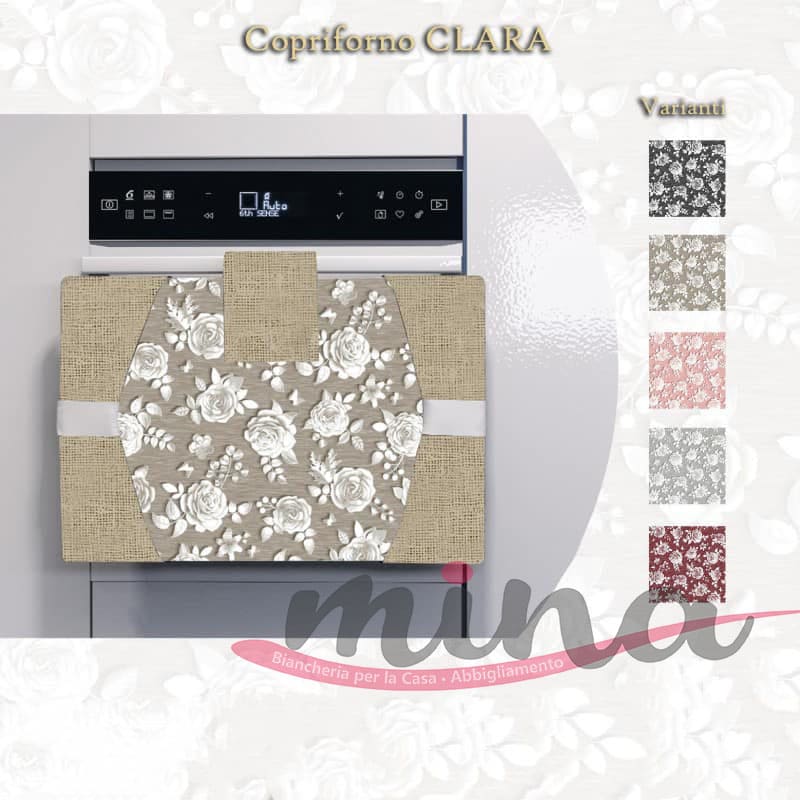 Copriforno imbottito fantasia CLARA cucina coprifornelli 55cm X 42cm coordinato Made in Italy vari colori, fiori 0209