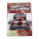 Set Completo Letto stampa digitale 3D Matrimoniale + 2 federe, Parure digitale Mastro Bianco 0368