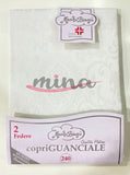 Coppia Copri guanciale con cerniera Mastro Bianco linea benessere- Made in Italy 2 federe con zip  QUALITA PLATINO 0686