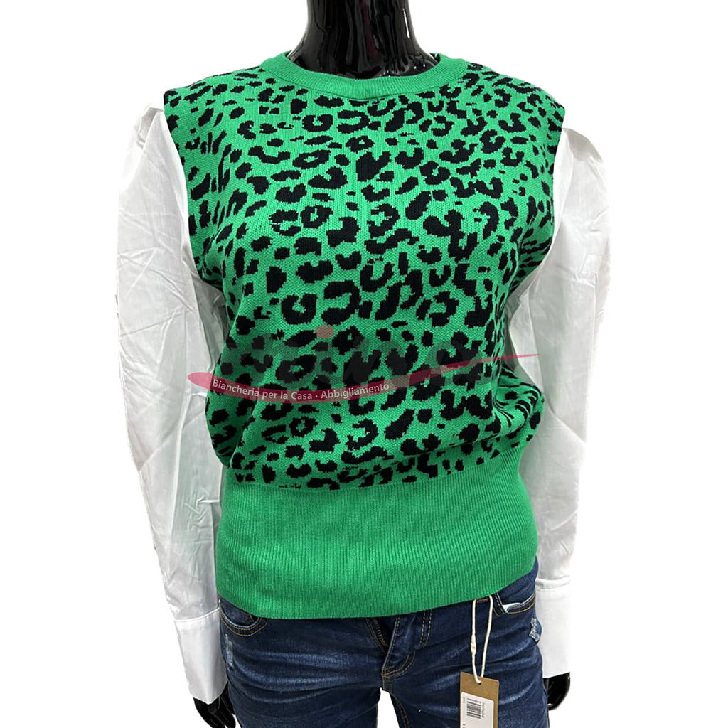 Maglione con maniche a camicia, taglia unica,vari colori e modelli 0363