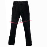 Jeans vita alta nero, elasticizzato con zip, dalla XS alla XL 0363
