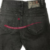 Jeans vita alta nero, elasticizzato con zip, dalla XS alla XL 0363