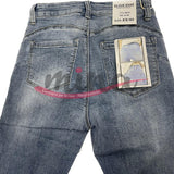 Jeans vita alta skinny, lavaggio scuro, elasticizzato con zip, dalla XS alla XL 0363