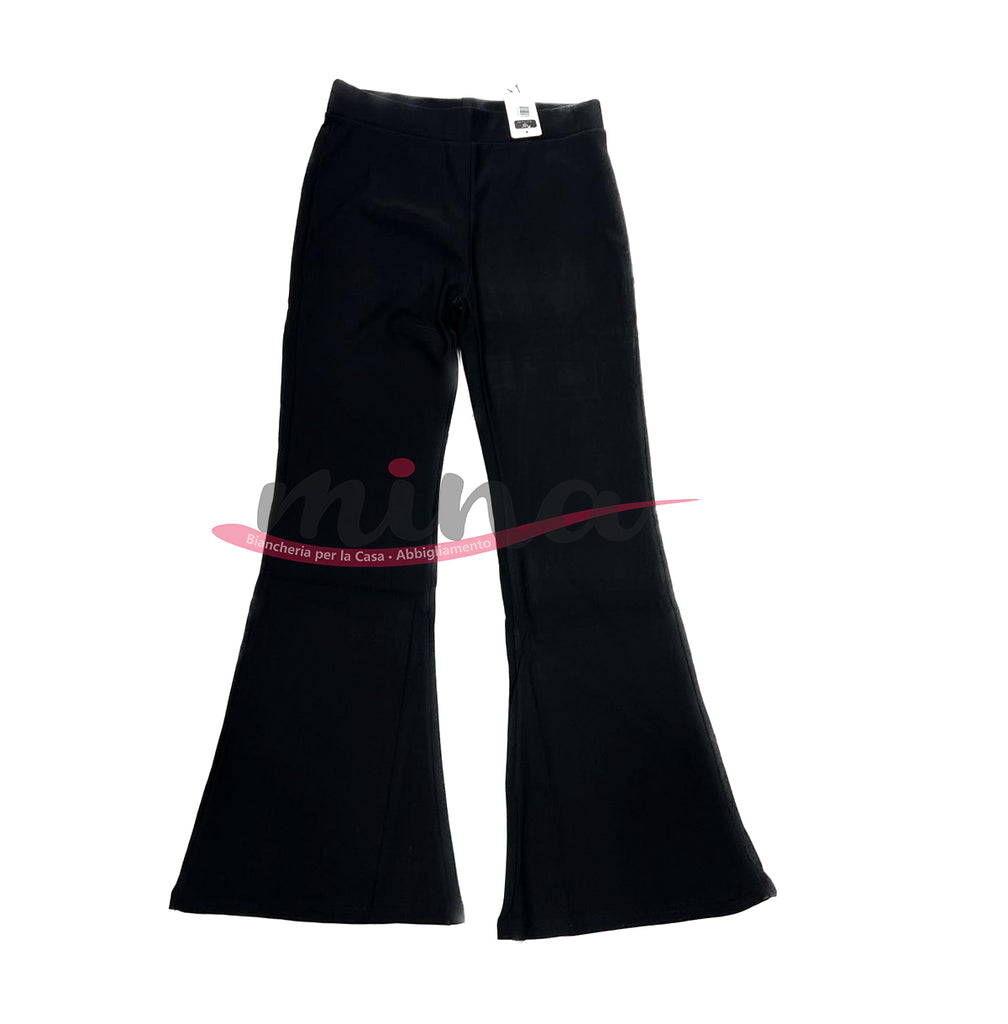 Pantalone con molla in vita modello a zampa, elasticizzato, varie taglie 0363