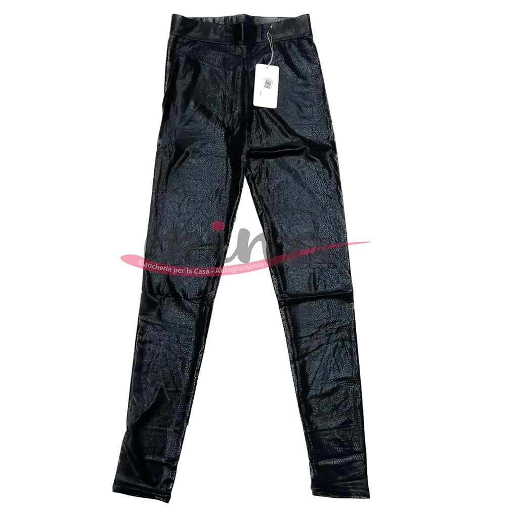 Pantalone in vernice effetto lucido, elasticizzato, varie taglie e fantasie 0363