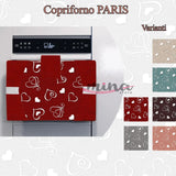 Copriforno imbottito fantasia PARIS cucina copriforno 55cm X 42cm coordinato Made in Italy vari colori 0603