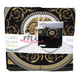 Set Completo Letto Matrimoniale stile MEDUSA stampa digitale 3D Marta Marzotto mod. LUXURY + 2 federe Made in Italy Gold 0166