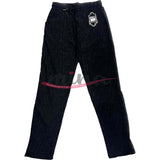Pantalone elasticizzato, a vita alta, misure calibrate, Nero con inserti in lurex 0363