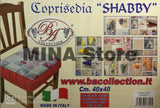 Confezione 6 CUSCINI Coprisedie con molla imbottitura fantasia SHABBY cuscini sedia cucina 0030