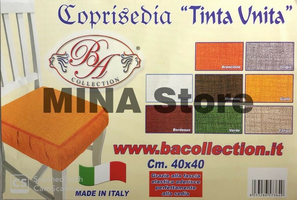 Confezione 6 CUSCINI Coprisedie con molla imbottitura, tinta unita, cuscini sedia cucina 0451