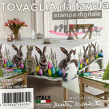 Tovaglia x6 e x12 0586 EASTER TIME dis. 2082 - Marta Marzotto, Made in Italy , tovaglia, copritavolo 0585-0586