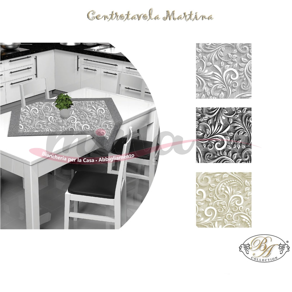 Centrotavola quadrato MARTINA in cotone vari colori coordinato cucina Made in Italy 0217